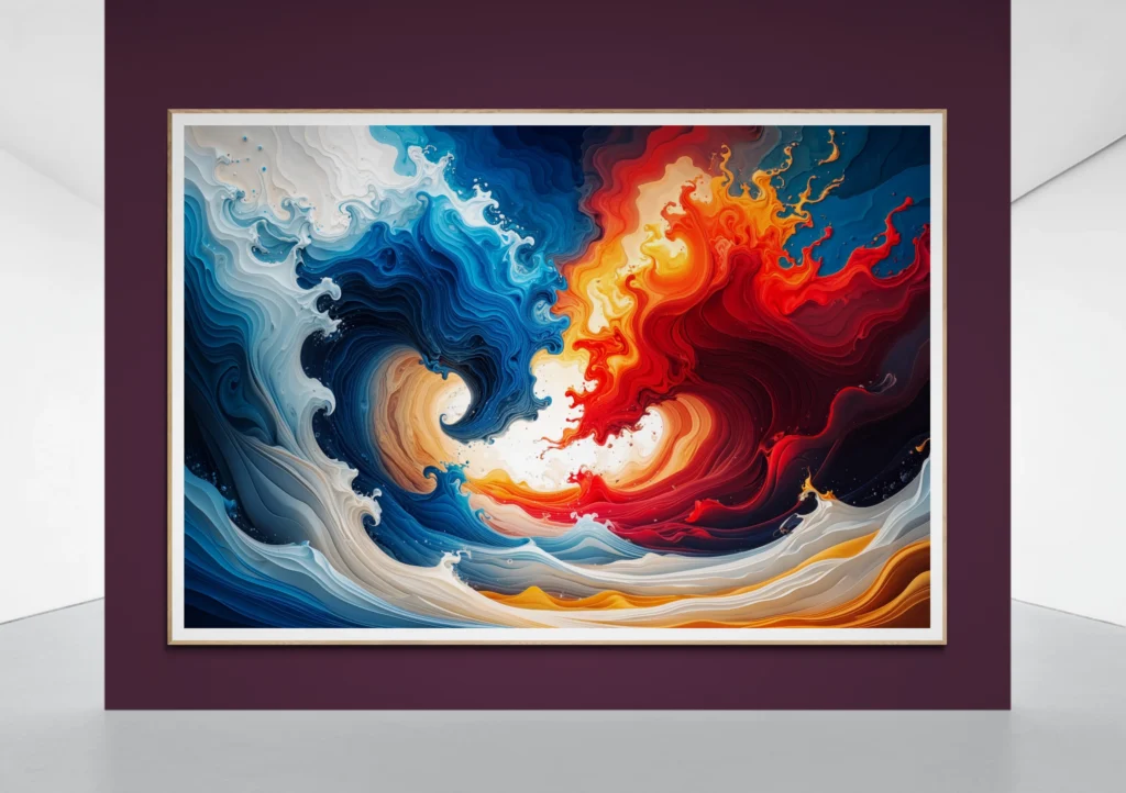 Fire and Ice Abstract Art Print 1 - 1 Fire and Ice Abstract Art Print 1 1